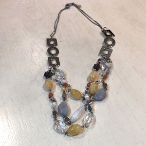 Lia Sophia Yellow Silver Tone Necklace